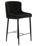 Стул полубарный CHRISTIAN'65 (черные ножки, черный велюр (V108-77))