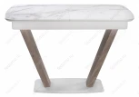 Стол на тумбе Woodville Петир белая шагрень / дуб с пилением 462110