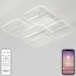 Потолочная люстра светодиодная Natali Kovaltseva Gravur LED LAMPS 81383 с пультом ДУ, моб. приложением 80W, белый, LED