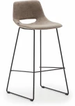 Zahara Барный стул коричневый с черными стальными ножками 76 см La Forma (ex Julia Grup) арт.148497