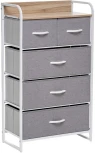 Комод Ноа 5 ящ., Каркас Белый, Светло-серый 2500000183454 Leset