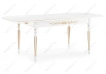Стол Woodville Бевье молочный / золото 483900