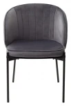 Стул DIANA BLUVEL-14 GREY, велюр / черный каркас