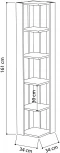 Стеллаж угловой LEVE NATI CORNER BOOKCASE