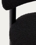 Nebai Стул из черной ткани букле и массива дуба с черной отделкой La Forma (ex Julia Grup) арт.178332