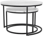 Набор кофейных столиков Tango белый мрамор с чёрными ножками, 2шт Bradex Home RF 0207