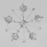 Подвесная люстра Eurosvet Veletta 10108/5 белый/прозрачный хрусталь Strotskis (220V, хрусталь Strotskis, на цепи, свеча)