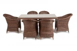 Обеденная группа плетеная, цвет коричневый 4SIS Эспрессо EC6T-7-SET brown