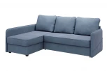 Диван тканевый угловой синий, угол левый D1 Слим AAA41521006 Velutto 48