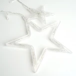 Светодиодная гирлянда Feron CL29 48613 бахрома Звезды 3м + 3м 220V 2700K, статичная, c питанием от сети, прозрачный шнур