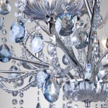 Подвесная люстра Eurosvet 3015 3015/12 хром/лазурный хрусталь Strotskis