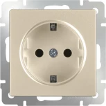 Розетка с заземлением и шторками (шампань) Werkel W1171111 (a050858)