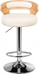 Стул барный DOBRIN FRED (натуральное дерево, кремовый) 1018-LMZ FRED, цвет сиденья кремовый, каркаса натуральное основания хром
