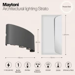 Архитектурная подсветка Maytoni Strato O417WL-L6GR3K (LED, 220V, IP54)