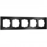 Рамка на 5 постов (черный алюминий) W0051708 (a050960)