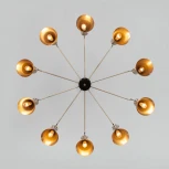 Умная потолочная люстра Wi-Fi на штанге Bogate's Glustin 316/10 латунь / черный (220V, управление смартфоном, голосовое управление, умный дом - Minimir Home, Алиса, Маруся, Салют)