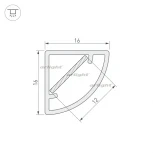 Профиль WPH-KANT-H16-1500 OPAL (Пластик) 026861 Arlight