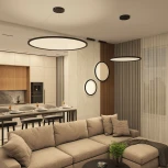 Подвесной горизонтальный светильник со светодиодом Denkirs Veil DK6616-BK