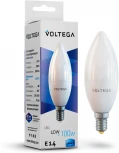 Лампочка светодиодная свеча белая колба E14 10 Вт 930 lm 4000K нейтральное белое свечение Voltega Simple 7065