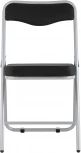 Складной стул Stool Group Джонни экокожа черный каркас металлик УТ000035369