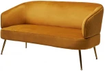 Скамья CIAO BLUVEL-68 Желтый, велюр / золотой каркас М-City