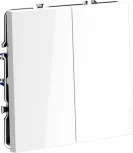 Выключатель двухклавишный (белый глянцевый) Voltum S70 VLS020101