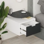 Тумба прикроватная OSLO NIGHTSTAND LEVE (ЛДСП,Металл/Черный,Белый) арт.LEV01137