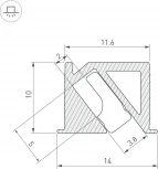 Профиль SL-BEVEL-H10-F14-2000 ANOD BLACK (Arlight, Алюминий) 044084