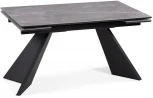 Керамический стол Woodville Ливи 140х80х78 серый мрамор / черный 532401