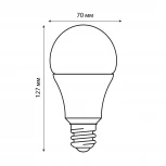 Лампа светодиодная матовая, белый свет 4000K Volpe Optima LED-A70-22W/4000K/E27/FR/SLS