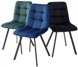 Стул CHILLI SQUARE BLUVEL-78 GREEN, велюр / черный каркас, М-City