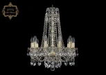 Подвесная люстра Art Classic 11.21 11.21.10.165.h-62.Gd.Sp (220V, хрусталь, на цепи, подсвечник, свеча)