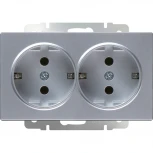 Розетка двойная с заземлением (серебряный) W1172006 (a051525)