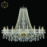 Подвесная большая люстра с хрустальными подвесками Art Classic 11.25 11.25.20.460.h-108.Gd.Sp (220V, на цепи, подсвечник, свеча)