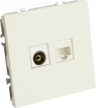 ТВ-розетка и Ethernet RJ-45 (белый) Stekker Эмили 49872