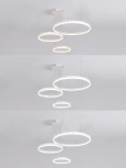 Подвесной светильник ярусный светодиодный Natali Kovaltseva Oreol LED LAMPS 81477 (регулировка яркости, 220V, пульт управления, на тросе, кольцо)