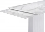 Стеклянный стол Woodville Монерон 200(260)х100х77 белый мрамор / белый 553541