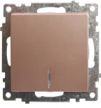 Выключатель одноклавишный с подсветкой (шампань) Stekker Катрин 39591