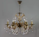 Подвесная люстра Ambiente by Brizzi Granada 2118/6 PB Tear Drop (220V, хрусталь Asfour, на цепи, подсвечник, свеча)