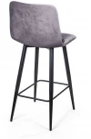Стул полубарный UNO, бархат светло-серый 26/ чёрный конус Top Concept UNO 74737