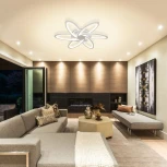 Потолочная люстра Natali Kovaltseva HIGH-TECH LED LAMPS 82008 (регулировка яркости, 220V, пульт управления, умный дом - LampSmart, цветы)