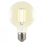 Лампа светодиодная, форма "шар", прозрачная, теплый белый свет 3000K Uniel Яркая A++ LED-G95-5W/3000K/E27/CL GLY01TR