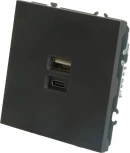 Розетка USB Type A+С (черный) Stekker Эмили 49853