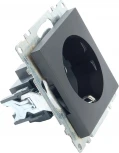 Розетка с заземлением и шторками (черный) Stekker Катрин 39610