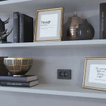 Розетка двойная с заземлением (hammer черный) Werkel W1272008 (a052050)