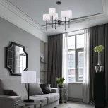 Потолочная люстра Wi-Fi на штанге Eurosvet Notturno 60162/6 черный (220V, управление смартфоном, голосовое управление, умный дом - Minimir Home, Алиса, Маруся, Салют)