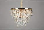 Подвесная люстра ярусная Omnilux 729 OML-72903-12 (220V, хрусталь, на цепи, круглые)