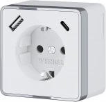 Розетка с заземлением, шторками и USB тип A+C Gallant (белый) Werkel W5071701 (a057698)