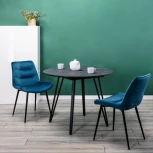 Стол R-Home Диего d860 мрамор графит со скосом