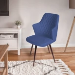 Стул поворотный на 360 градусов Hunt ромб, бархат синий 29 / чёрный конус Top Concept 80686